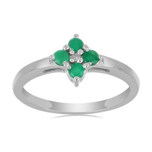 BUY STERLING SILVER NATURAL EMERALD MULTI GEMSTONE RING